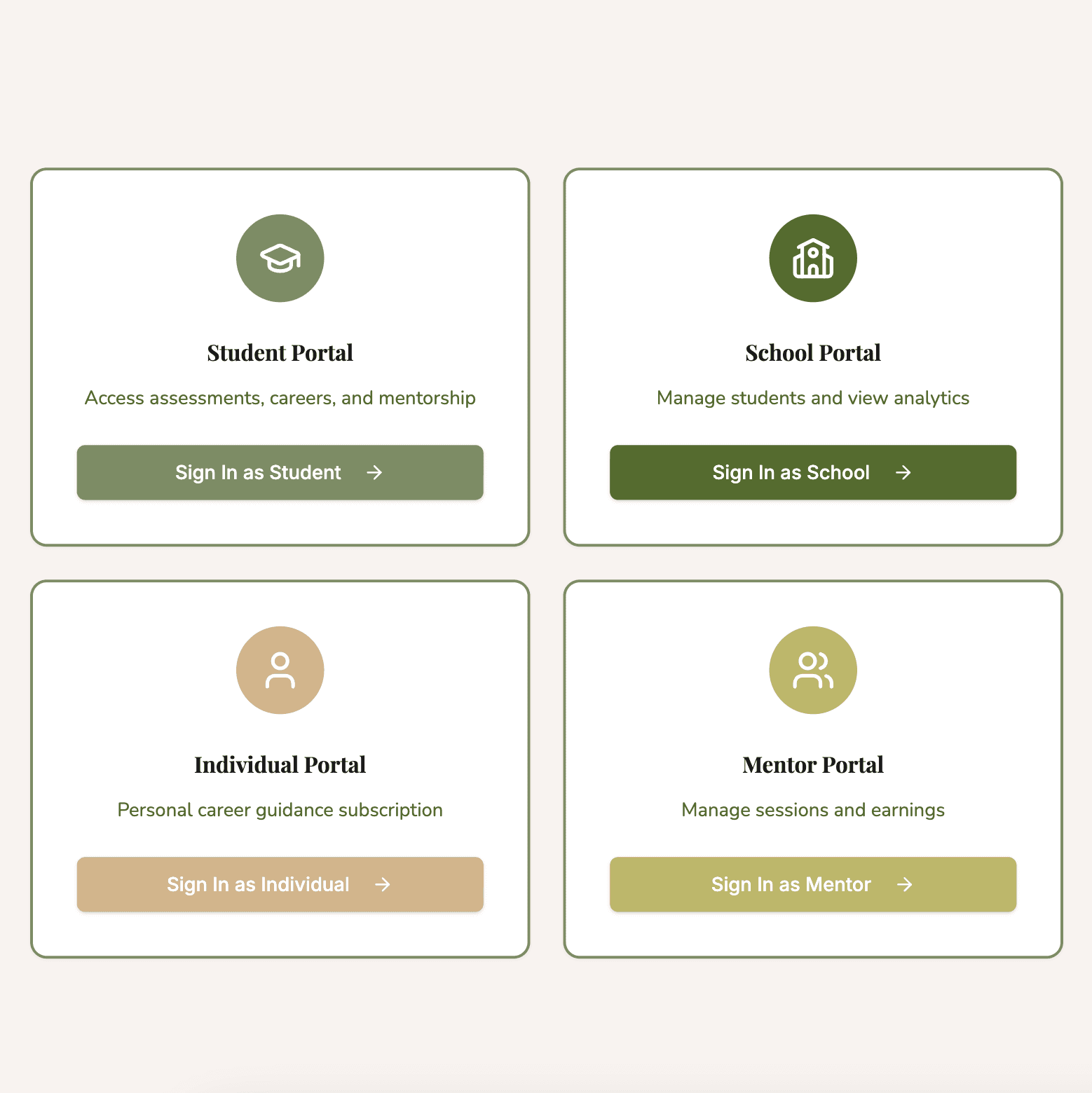 Choose your portal and sign up